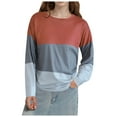 thumbnail image 1 of WEAIXIMIUNG T-Shirts pour Femmes Ensemble Tendance Chandail en Molleton Décontracté pour Femmes Col Rond Manches Longues Ample Pull Tops Basiques Chandails à Capuchon Surdimensionnés, 1 of 9