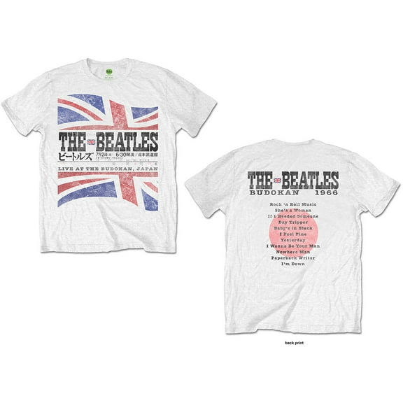 The Beatles Unisex T-Shirt Budokan Set List (Back Print) (Small)