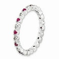 thumbnail image 3 of 925 Sterling Silver Stackable Expressions Cr. Ruby & Diamond Ring Size: 8; for Adults and Teens; for Women and Men, 3 of 5