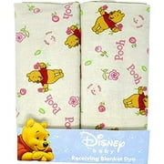 Disney Winnie The Pooh Receiving Blankets. Two Pack of Varied Prints and Styles. Boy 30" x 30"