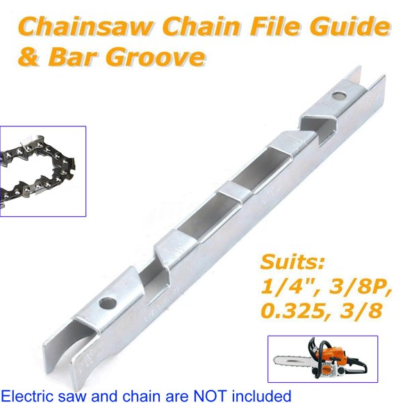 Allume 2 Pcs Guide de Classement pour Jauge de Profondeur et Rainure de Barre pour Scie à Chaîne 1/4 Pouces 3/8 Pouces P 0,325 Pouces Tronçonneuse Argent