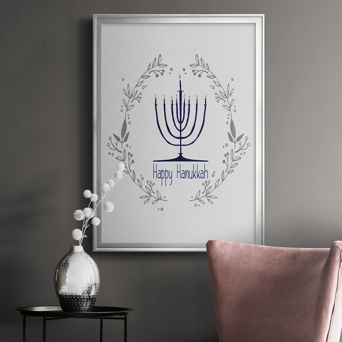 Happy Hanukkah II Premium Framed Print - Ready to Hang