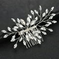 thumbnail image 4 of Wedding Hair Comb Elegant: Fake Crystal Large Bridal Headpiece Bride Side Comb, 4 of 6