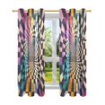 thumbnail image 7 of Yayeee Window Curtains Light Filtering 63"x42" Grommet Panel Pair Home Living Room Decor, Beige Wavy Plaid, 7 of 7