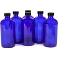 thumbnail image 3 of 6, Large, 16 oz, Empty, Cobalt Blue Glass Spray Bottles with Black Trigger Sprayers, 3 of 4