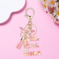 thumbnail image 4 of Tnobhg Epoxy Resin English Alphabet Keychain Heart-Shaped Sequins Butterflies Tassel Alphabet Keyring Initial Lettering Key Chain Mug Accessory, 4 of 8