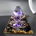 thumbnail image 3 of Generador Pyramid Crystal Amethyst Peridot Curing Stone, 3 of 7
