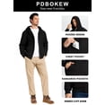 thumbnail image 3 of Pdbokew Men's Fleece Lined Jacket Thick Hooded Jacket Winter Warm Coats Black L, 3 of 8