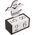 thumbnail image 3 of Shisuyan Calendrier en Bois Calendrier à Thème d'Halloween Calendrier Décoratif pour Bureau Calendrier à Rotation Manuelle, 3 of 8