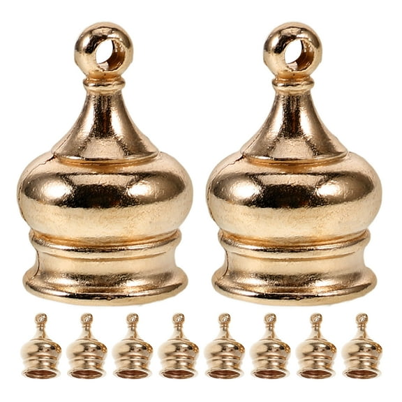 WEUVEB 10Pcs Rose Gold Metal Lamp Finials Decorative Lamp Parts for Table Lamps