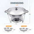 thumbnail image 6 of Chafing Dish Buffet Set 2 Pack, 5QT Round Stainless Steel Chafer for Catering, Chafers and Buffet Warmer Sets with Food & Water Pan, Lid, Frame, Fuel Holder for Event Party Holiday, 6 of 12