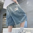 thumbnail image 2 of Kids Jorts Boys Baggy Jean Shorts Loose Fit Vintage Wide Leg Jorts Y2K Streetwear Hip Hop Casual Long Denim Shorts Teen Summer Clothes, 2 of 5
