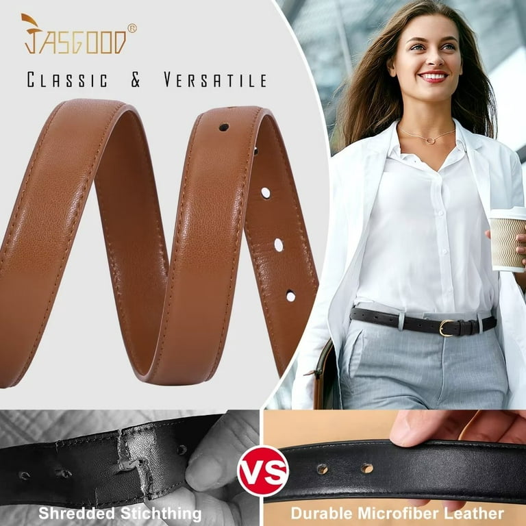 JASGOOD Women Leather Belt, Reversible Belt, Leather Waist Belt