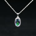 thumbnail image 3 of Uloveido Oval Rainbow Cubic Zirconia Stone Jewelry Ring Necklace Pendant and Earrings Set for Women, Women Platinum Plated Jewelry Set for Mom Birthday Gift(Multicolor, Size 8) T482, 3 of 6
