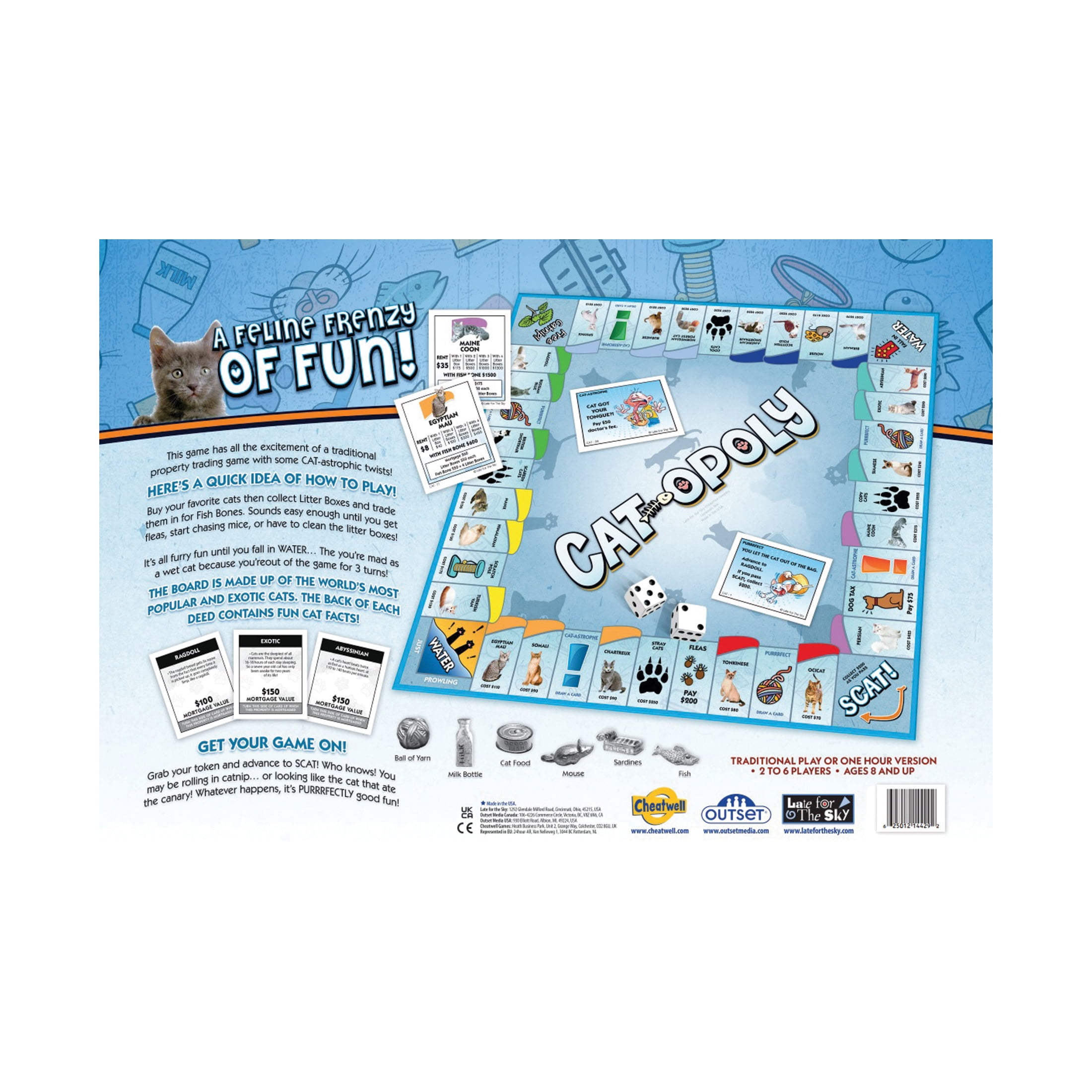 Outset Media Cat-Opoly Board Game