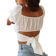 thumbnail image 4 of Femmes hors Épaule Top, Ruffle Femmes Crop Top Femme Ruffle Crop Top hors Épaule Top Fonctionnalité Intelligente, 4 of 6