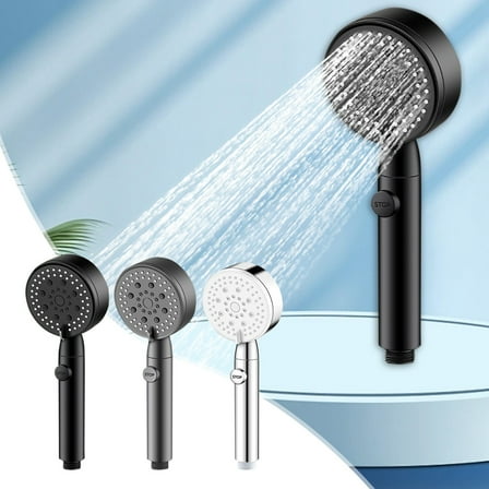 Shower Nozzle, 5th Gear Turbocharged Shower Head With Super Powerful Water Volume For Home Bathroom Bath Water Heater Bath Heater Pressurized Shower Head Built-In Filter Element Shower
