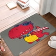 thumbnail image 4 of Balery Dinosaur Super Hero Cartoon Felpudo de franela, resistente a las manchas y a la decoloración, para uso interior y exterior, fácil de limpiar, 40 x 60 cm, 4 of 7