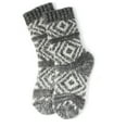 thumbnail image 2 of Womens Slipper Socks - Thick Vintage Sweater Patterned Cabin Crew Socks, 2 of 3