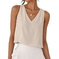 thumbnail image 4 of Women'S Crop Tank Tops Spring Summer Sleeveless V Neck Cropped Casual Beach Tops Shirts Color S, 4 of 7