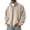 (NEW10)Beige, variant on Men's Zip Up High Collar Jacket Casual Suede Long Sleeve Basic Coat Zipper Stand Collar Soft Warm Jacket for Fall