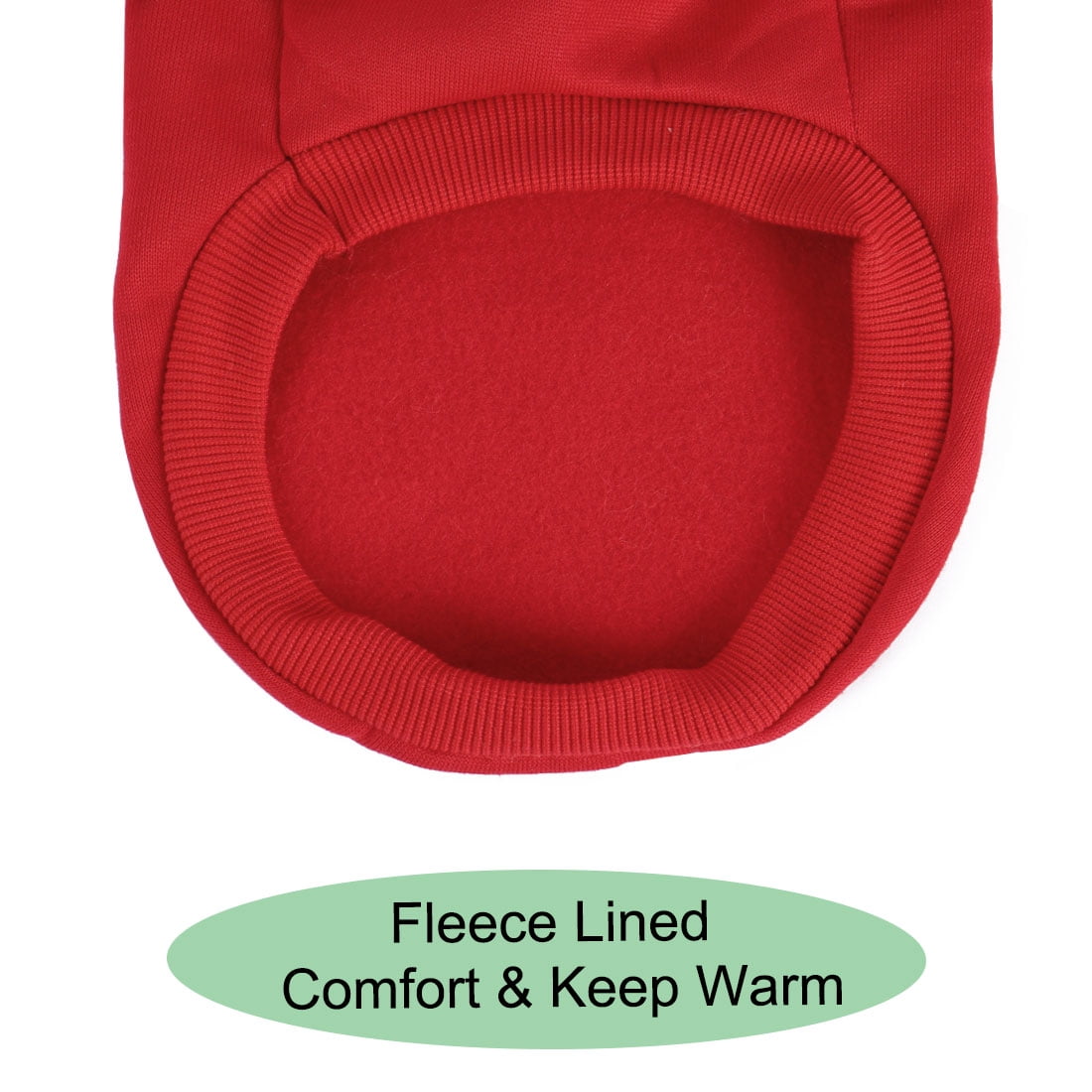Unique Bargains Pet Dog Sweatshirt Cloth Cotton Basic Apparel Puppy Cat Winter Coat Red XS