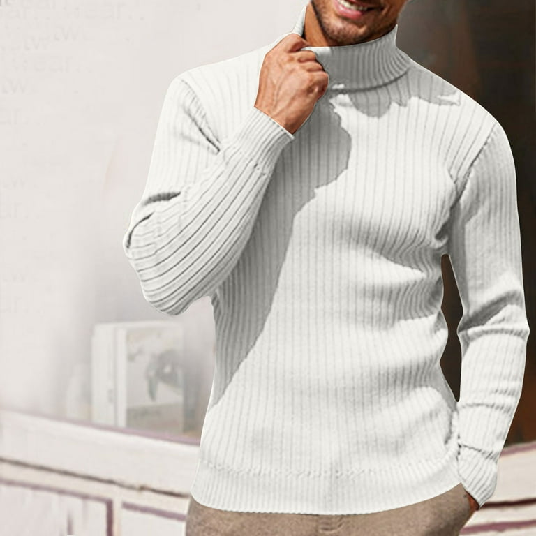 Dxzfnsa Pullover Sweaters for Men Men's Mock Turtleneck Long