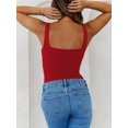 thumbnail image 4 of Womens U-Neck Tank Tops for Women 2025 Slim Fitted Soft Basic Shirts Red L, 4 of 9