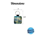thumbnail image 5 of Elves Fantasy Kingdom Watercolor Design Faux Leather Square Keychain, 5 of 7