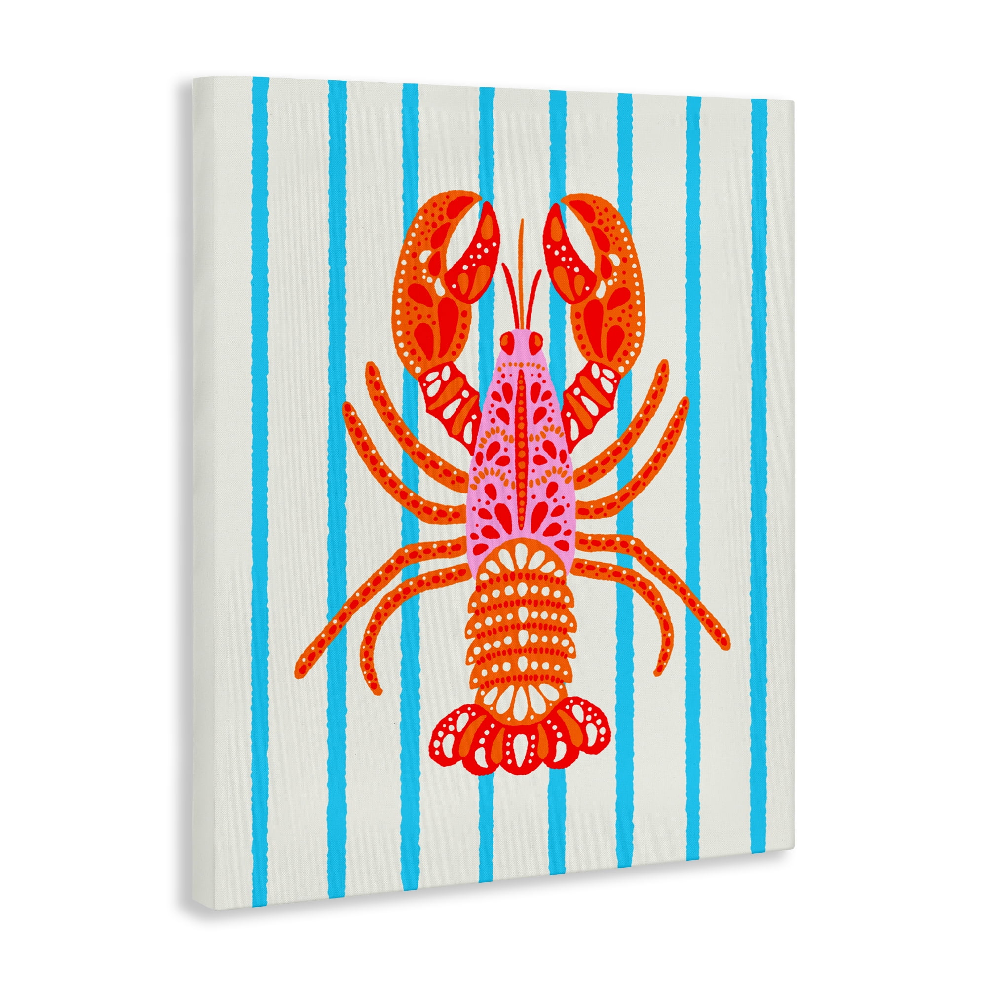 Stupell Industries Bright Boho Lobster on Stripes Canvas Wall Art, design by Indira Prieto | IndySign