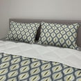 thumbnail image 2 of Ikat Comforter & Sham Bedding Set, Pale Toned Indonesian Traditional Ogee Shapes South Abstract Vintage, 3 pcs Duvet Set Microfiber Filling Quilt, 5 Sizes, Grey Yellow White, by Ambesonne, 2 of 4
