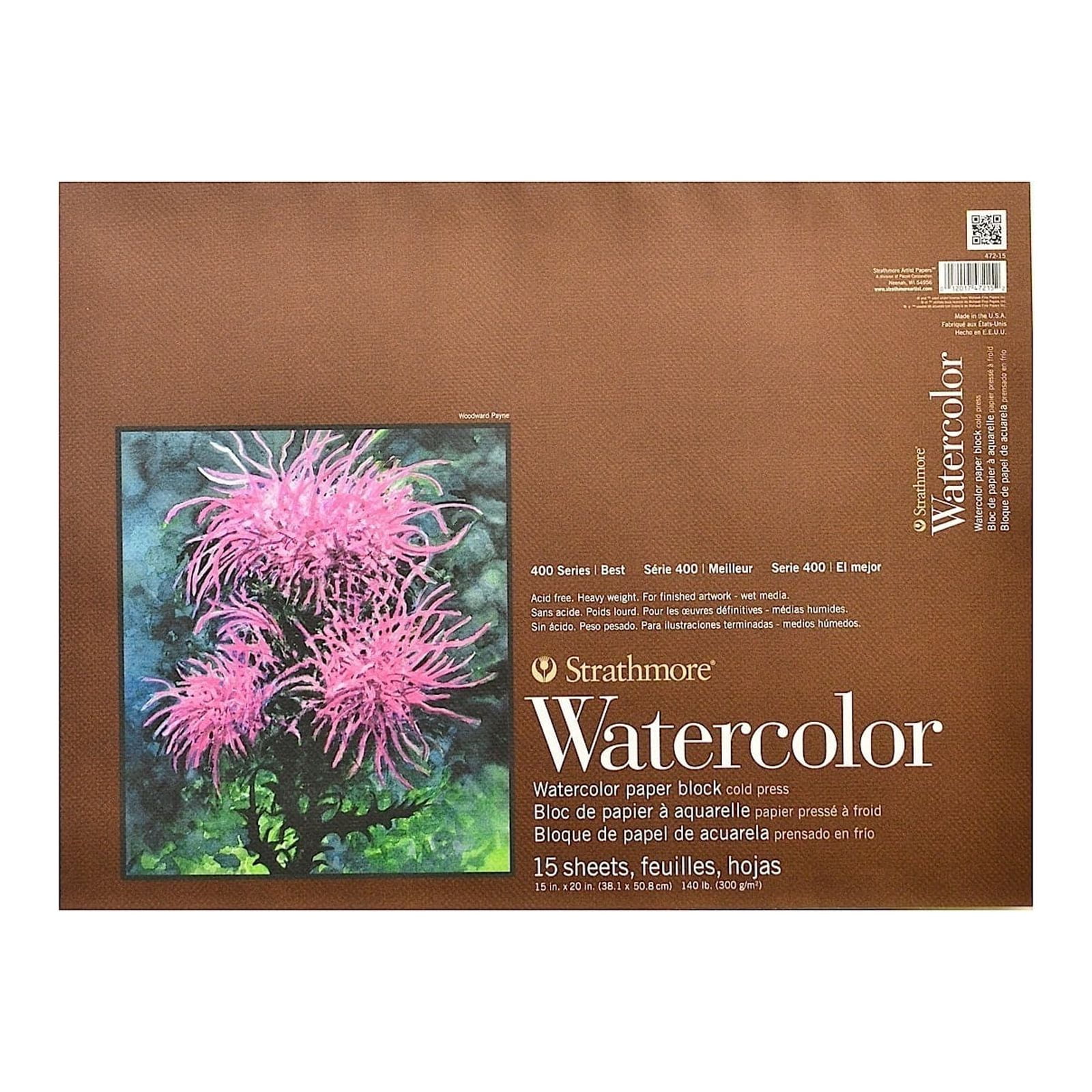 Strathmore Watercolor Paper Pad, 400 Series, 15in x 22in