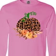 thumbnail image 4 of Inktastic Cheetah Print Pretty Pumpkin with Fall Leaves Long Sleeve T-Shirt, 4 of 5