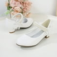 thumbnail image 5 of MEZZALL Child Girls Dress Shoes Girls High Heel Sparkly Flower Girl Shoes Closed Toe Ankle Strap Girl Kids Formal Wedding Party Birthday Daily Holiday Casual Princess Solid Color Footwear, 5 of 7