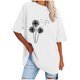 thumbnail image 1 of Camisetas de Manga Corta para las Mujeres Impreso Cuello Redondo Suelto Camiseta, Casual Cuatro Estaciones Blusa para el Hogar, 1 of 3