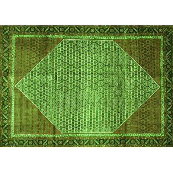 Ahgly Company Indoor Rectangle Persian Green Traditional Area Rugs, 3' x 5'