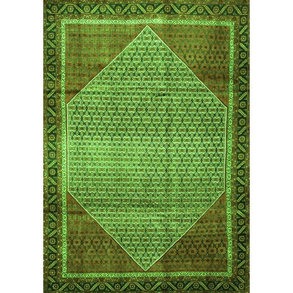 Ahgly Company Indoor Rectangle Persian Green Traditional Area Rugs, 5' x 7'
