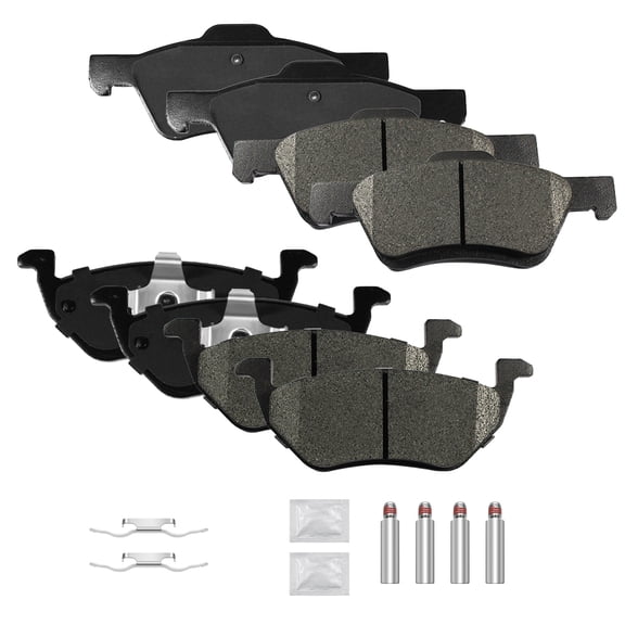ACB ZONE Front & Rear Disc Ceramic Brake Pads Set w/Hardware Fit for 2005 2006 2007 2008 Ford Escape 2005 2006 2008 Mazda Tribute 2005-2008 Mercury Mariner