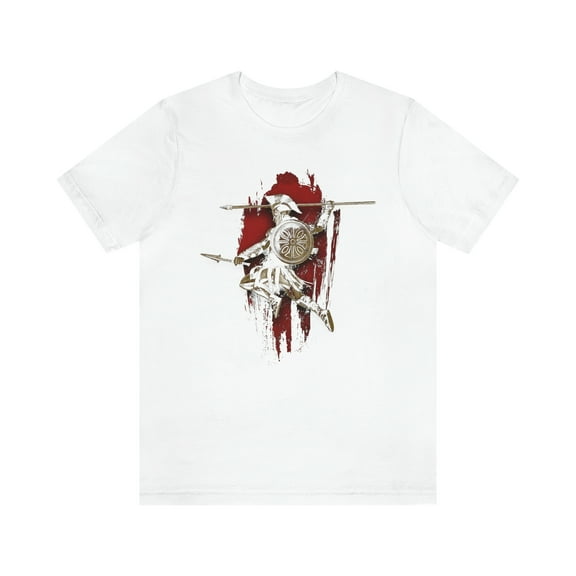 Spartan Attacking With Spear And Sword T-Shirt