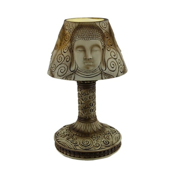 10 Inch Tall Battery Operated Buddha Shade LED Accent Lamp