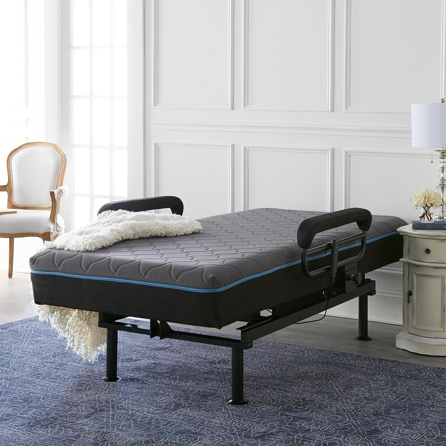 Bed Lift Frame with Remote Control Lift, Height Adjustable Bed for Seniors, Twin XL