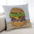thumbnail image 1 of Ahgly Company Foods Hamburger Indoor Throw Pillow, 18 inch by 18 inch, 1 of 6