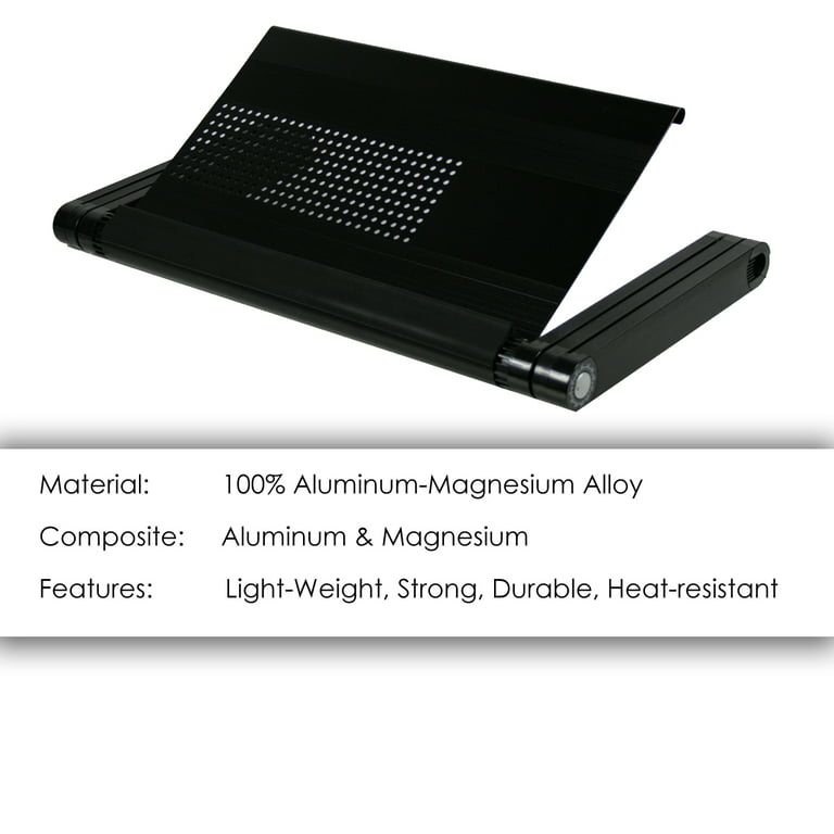 Furinno A6 Ergonomics Aluminum Vented Adjustable Laptop Desk, Black
