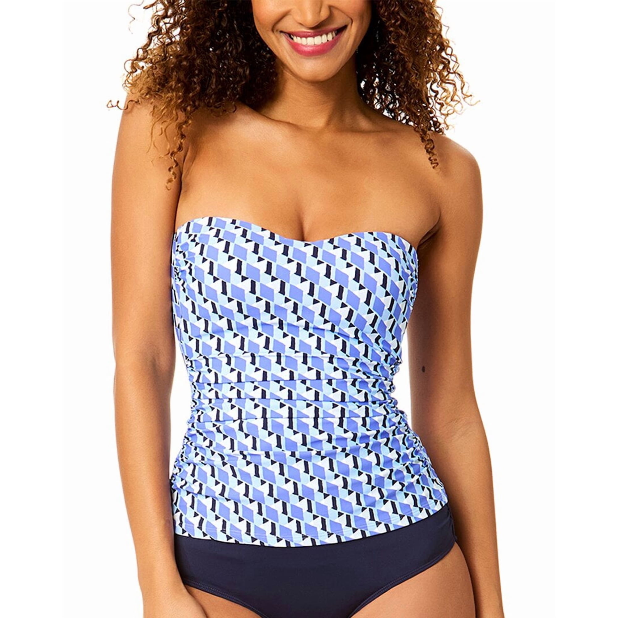 Anne Cole womens Shirred Strapless Bandeau Tankini, xs