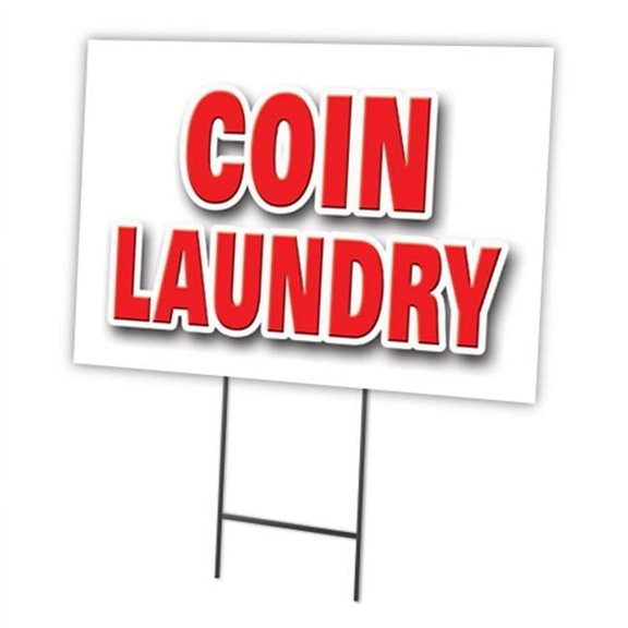 SignMission C-1216-DS-Coin Laundry 12 x 16 in. Coin Laundry Yard Sign & Stake
