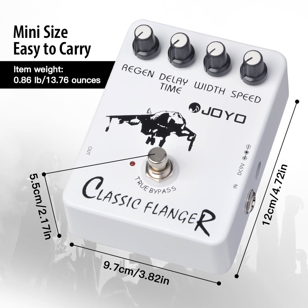 JOYO JF-07 Classic Flanger Effect Pedal Metallic Flanger & Rapid Tremulous Vibrato for Electric Guitar