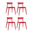 thumbnail image 1 of OFFIHO Set de 4 Sillas Kipali Rojo para exterior resistente a rayos UV de polipropileno, 1 of 7