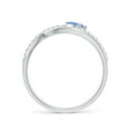 thumbnail image 2 of ANGARA Natural Criss Cross Pear Shaped Tanzanite Ring with Diamond Accents in 14K White Gold for Women (Size-5x3mm) | December Birthstone, Anniversary, Jewelry Gift for Women | Natural Tanzanite Ring, 2 of 8