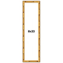 8x33 Frame Gold Bamboo Solid Wood Picture Frame | 1 Inch Moulding Width | Interior Frame Depth 0.75