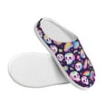 thumbnail image 3 of Lsque Skull colorful mushroom rainbow Pattern Womens Comfort Cotton on Scuff With Memory Foam and Anti-skid Sole Slipper-46/47, 3 of 7